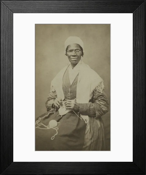 Framed Print : Abolitionist Sojourner Truth, sits with yarn and knitting needles, 1864 Framed Print : Abolitionist Sojourner Truth, sits with yarn and knitting needles, 1864