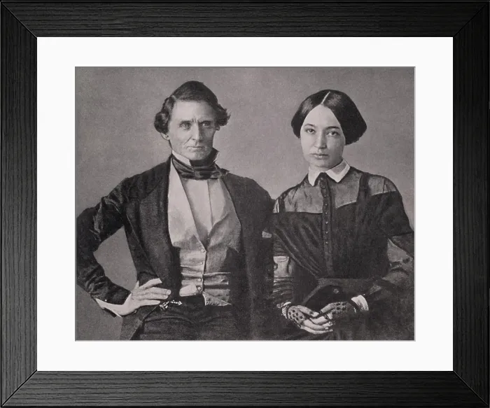 Framed Print : Jefferson and Varina Davis at the time of their wedding in 1845 Framed Print : Jefferson and Varina Davis at the time of their wedding in 1845