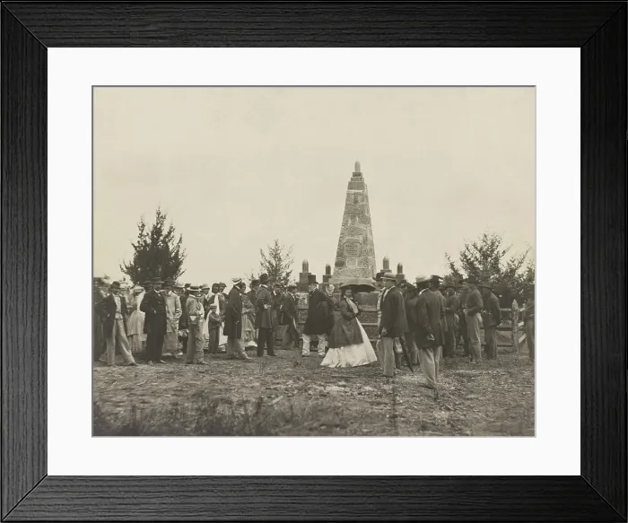 Framed Print : Dedication of Monument on Bull Run battle field, the site of the first major confrontation of the Union and Confederate armies in the US Civil War, July 1861 Framed Print : Dedication of Monument on Bull Run battle field, the site of the first major confrontation of the Union and Confederate armies in the US Civil War, July 1861