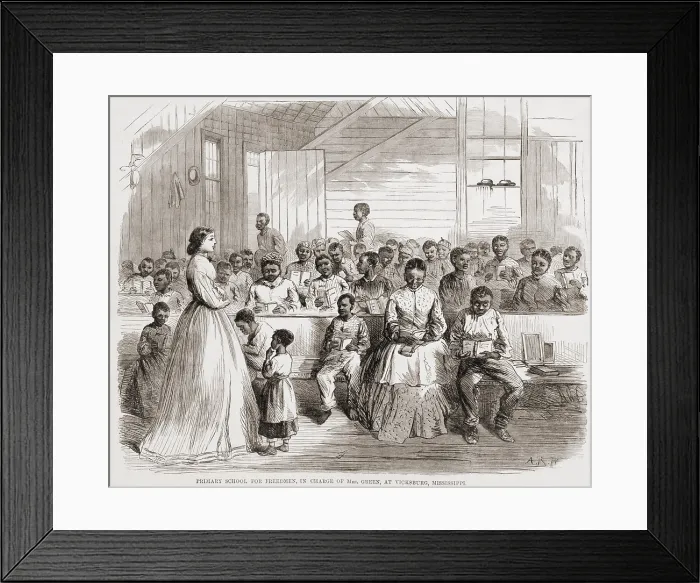 Framed Print : Primary school for freedmen, at Vicksburg, Mississippi, June 1866