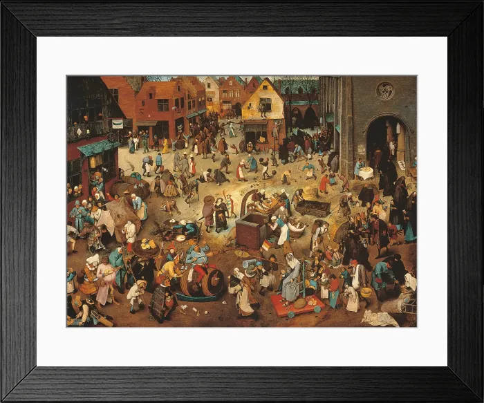 Framed Print : Battle between Carnival, or Mardi Gras, and Lent, by Pieter Bruegel the Elder, 1559, 16th Century, oil on board, 118 x 164, 5 cm - Austria, Wien, Kunsthistorisches Museum Framed Print : Battle between Carnival, or Mardi Gras, and Lent, by Pieter Bruegel the Elder, 1559, 16th Century, oil on board, 118 x 164, 5 cm - Austria, Wien, Kunsthistorisches Museum