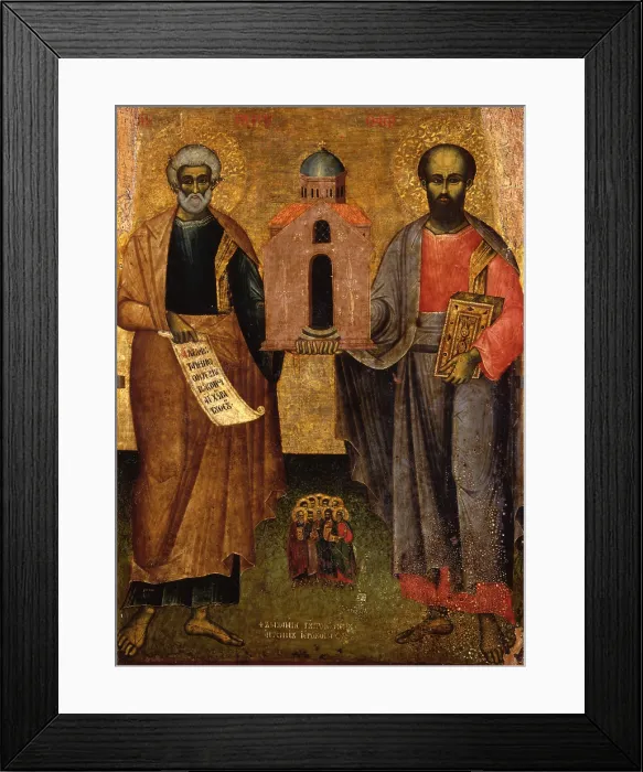 Framed Print : Saints Peter and Paul, by Unknown Artist from Central Albania, tempera on wood - Albania, Tirana, Institute for Cultural Monuments. Whole artwork view Framed Print : Saints Peter and Paul, by Unknown Artist from Central Albania, tempera on wood - Albania, Tirana, Institute for Cultural Monuments. Whole artwork view