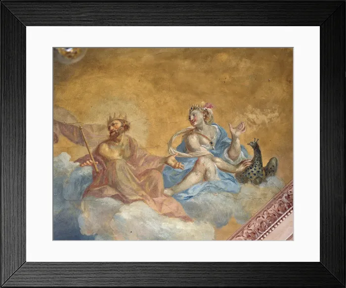 Framed Print : Benzi Palace, by Giuseppe Marchetti, 18th century, fresco - Italy, Emilia Romagna, Forl, Benzi Palace. Detail. Detail of the decoration of the celing of a room
