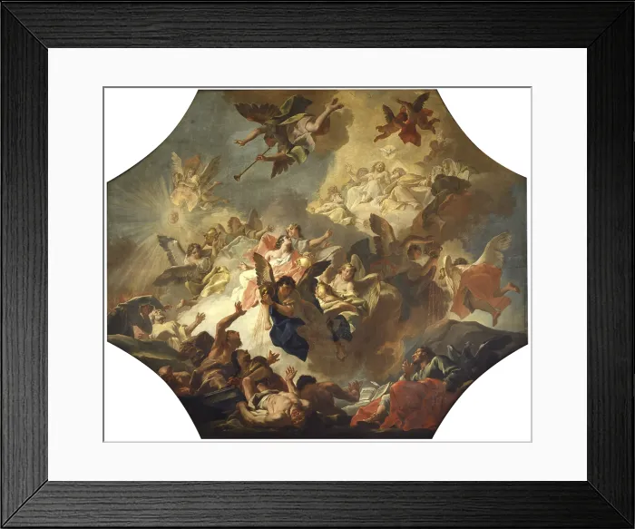 Framed Print : Vision of Seven Angels and Seven Vases, by Jacopo Guarana, 1760, 18th Century, canvas - Italy, Veneto, Venice, Major School of Saint John the Evangelist. Whole artwork view Framed Print : Vision of Seven Angels and Seven Vases, by Jacopo Guarana, 1760, 18th Century, canvas - Italy, Veneto, Venice, Major School of Saint John the Evangelist. Whole artwork view