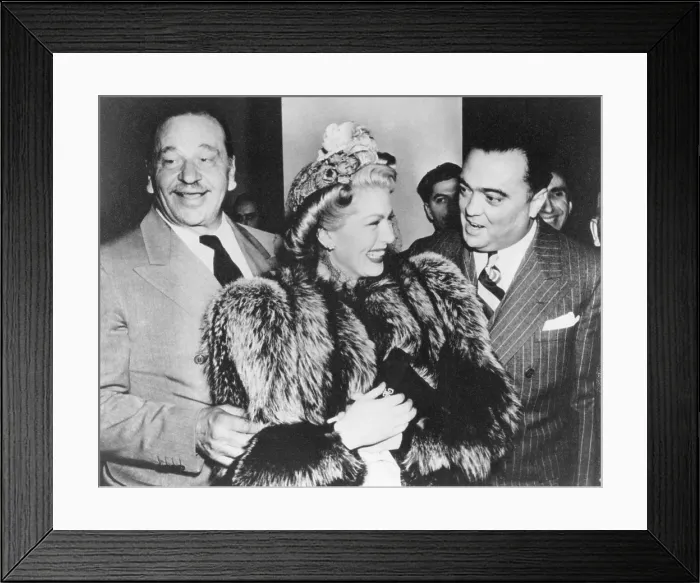 Framed Print : FBI Director J. Edgar Hoover with Wallace Beery and Lana Turner. At the Mayflower Hotel in Washington, D.C. Ca. 1940. (BSLOC_2014_7_76)