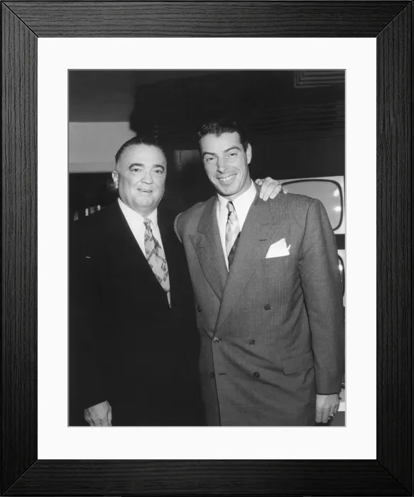 Framed Print : FBI Director J. Edgar Hoover with retired Yankee ball player, Joe DiMaggio. Ca. 1955. (BSLOC_2014_7_82) Framed Print : FBI Director J. Edgar Hoover with retired Yankee ball player, Joe DiMaggio. Ca. 1955. (BSLOC_2014_7_82)