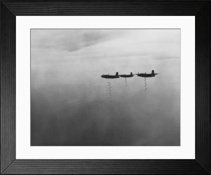 Framed Print : U.S. B-26 medium bombers dropped bombs on ports, bridges, and railroad yards in central Italy