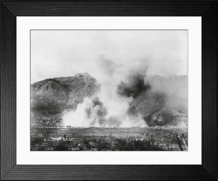 Framed Print : The town of Cassino was completely destroyed in one of WW2's most concentrated air bombings. The Monte Cassino Abbey was bombed in the same operation. Feb. 15, 1944 Framed Print : The town of Cassino was completely destroyed in one of WW2's most concentrated air bombings. The Monte Cassino Abbey was bombed in the same operation. Feb. 15, 1944