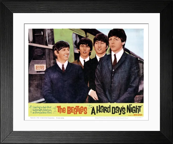 Framed Print : A HARD DAYS NIGHT, Ringo Starr, George Harrison, John lennon, Paul McCartney 1964