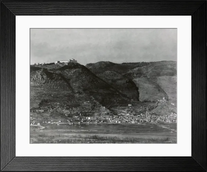 Framed Print : Monte Cassino, the site of the Monastery founded by St. Benedict in the 6th century. Feb. 6, 1944