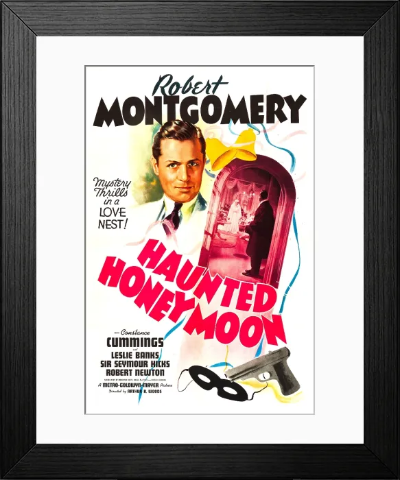 Framed Print : HAUNTED HONEYMOON, (aka BUSMAN'S HONEYMOON), US poster, Robert Montgomery, 1940