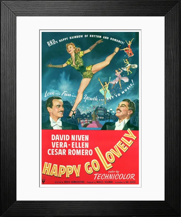 Framed Print : HAPPY GO LOVELY, David Niven, Vera-Ellen, Cesar Romero, 1951 Framed Print : HAPPY GO LOVELY, David Niven, Vera-Ellen, Cesar Romero, 1951