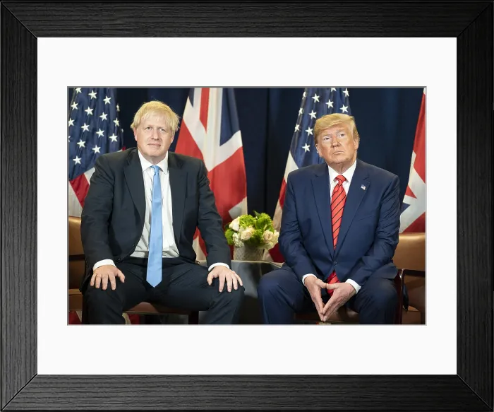 Framed Print : President Donald Trump and British Prime Minister Boris Johnson, meeting at the United Nations, Sept. 24, 2019