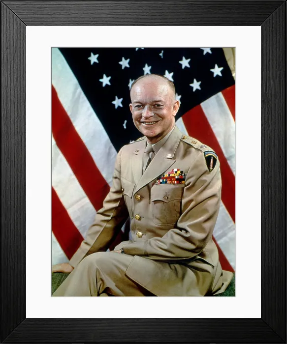 Framed Print : General Dwight Eisenhower in a 1945