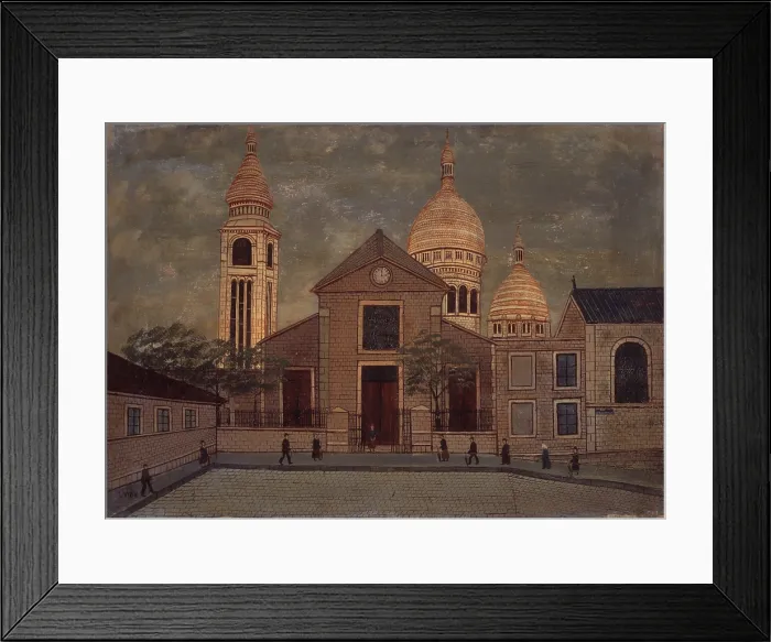 Framed Print : The church of Saint Pierre in Montmartre, by Louis Vivin, 1925, 20th Century, oil on canvas, 39, 3 x 56, 5 cm - Private collection. Whole artwork view Framed Print : The church of Saint Pierre in Montmartre, by Louis Vivin, 1925, 20th Century, oil on canvas, 39, 3 x 56, 5 cm - Private collection. Whole artwork view