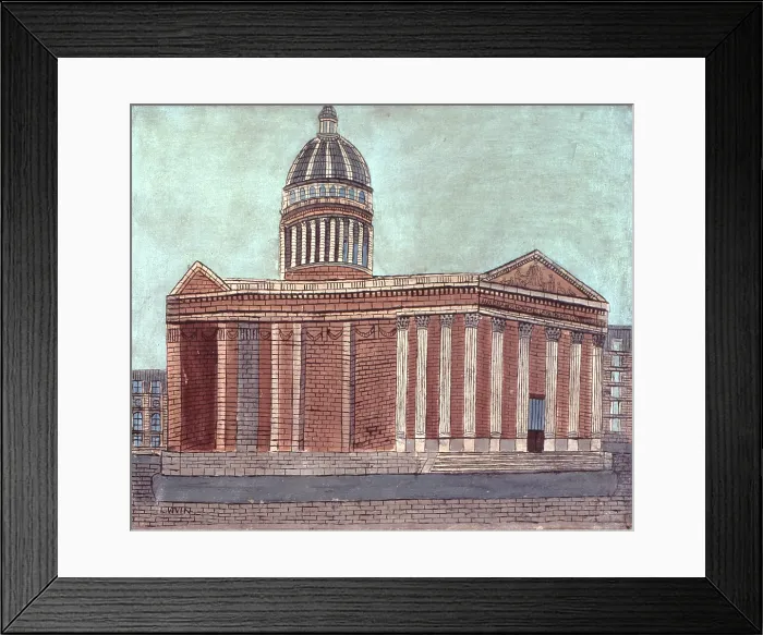 Framed Print : Pantheon, by Louis Vivin, 1925, 20th Century, oil on canvas, 54 x 64 cm - France, Nice, International museum of Naif Art Anatole Jakovsky. Whole artwork view
