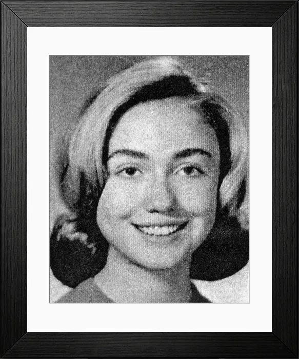 Framed Print : Hillary Clinton's senior portrait from the 1965 Eyrie Yearbook produced by Maine South High School, in Park Ridge, a suburb of Chicago Framed Print : Hillary Clinton's senior portrait from the 1965 Eyrie Yearbook produced by Maine South High School, in Park Ridge, a suburb of Chicago