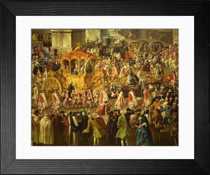 Framed Print : Welcome to Marshal Clerici at the Quirinale, by Antonio Cioci, 1758, 18th Century, oil on canvas - Italy, Lombardy, Milan, Castello Sforzesco, Civic Collection of Ancient Art