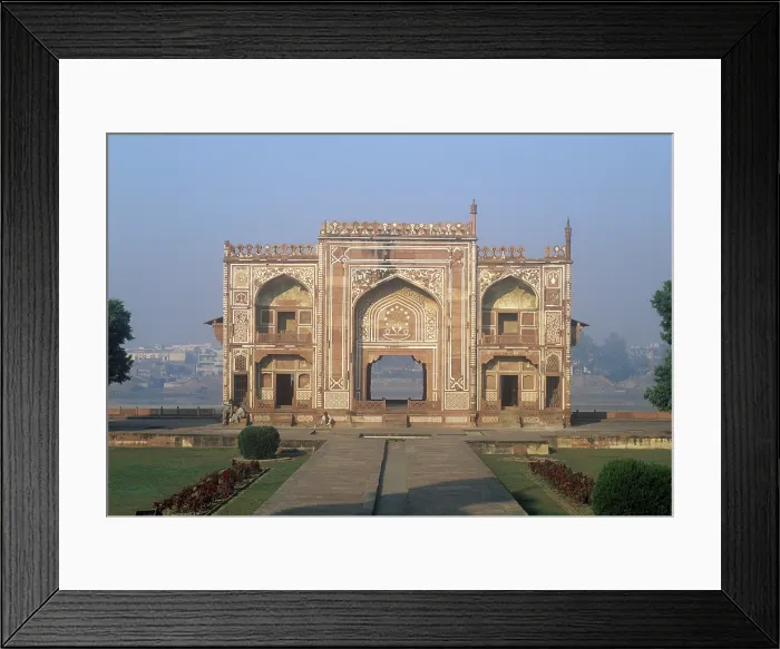 Framed Print : Itimad-ud-Daulah Mausoleum, 1622 - 1628, 17th Century, sandstone and white marble - India, Agra, Itimad-ud-Daulah Mausoleum. Whole artwork view