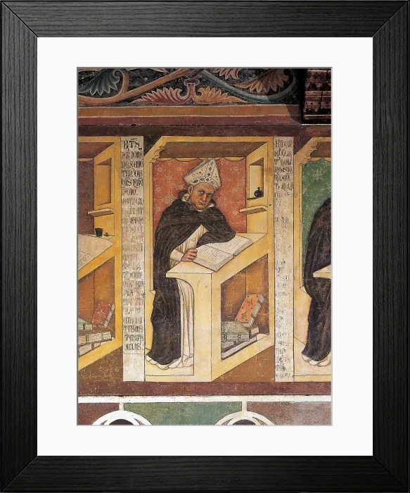 Framed Print : Saint Albert the Great, by Tommaso Barisini also known as Tommaso da Modena, 1352, 14th Century, fresco - Saint Albert the Great