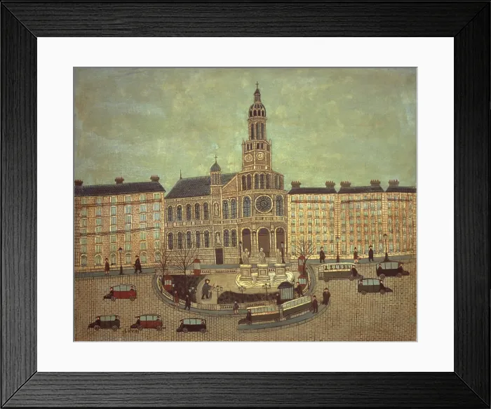 Framed Print : Paris, The church of Trinity (Paris, l'Eglise de la Trinit), by Louis Vivin, ca. 1925, 20th Century, oil on canvas, 49, 5 x 61 cm - Private collection. Whole artwork view