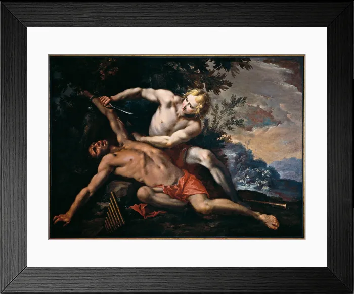 Framed Print : Apollo and Marsyas, by Giovanni Stefano Danedi also known as Montalto, 1677 - 1682, 17th Century, oil on canvas - Italy, Lombardy, Milan, Castello Sforzesco