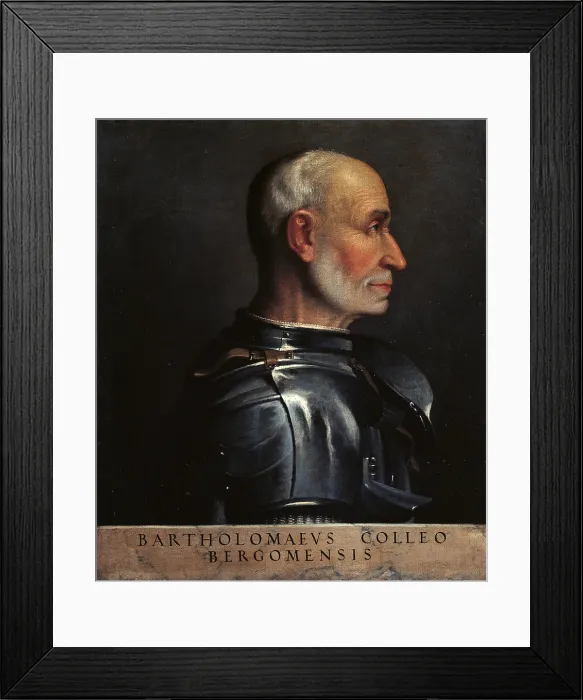 Framed Print : Portrait of Bartolomeo Colleoni, by Giovan Battista Moroni, 1566 - 1569, 16th Century, oil on canvas, 54 x 46, 5 cm - Italy, Lombardy, Milan, Castello Sforzesco