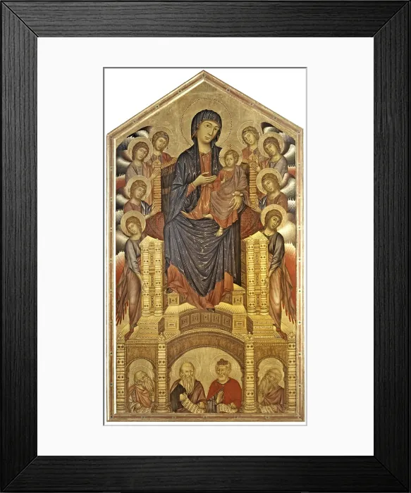 Framed Print : Maest or Santa Trinita Maest (Maest o Maest di Santa Trinita), 1280-1290, 13th Century, tempera on board, 385 x 223 cm - Italy, Tuscany, Florence, Uffizi Gallery Framed Print : Maest or Santa Trinita Maest (Maest o Maest di Santa Trinita), 1280-1290, 13th Century, tempera on board, 385 x 223 cm - Italy, Tuscany, Florence, Uffizi Gallery