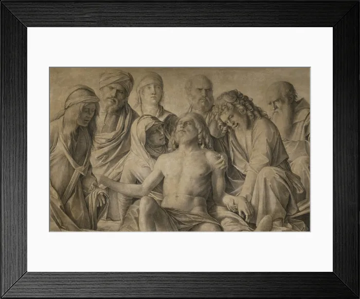 Framed Print : Lamentation over the Dead Christ (Compianto sul Cristo morto), by Giovanni Bellini, 1500, 16th Century, tempera on board, 74 x 118 cm - Italy, Tuscany, Florence, Uffizi Gallery