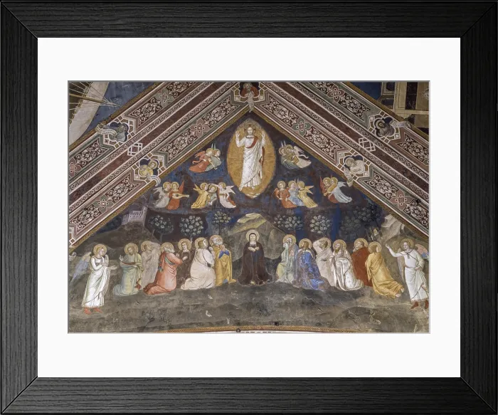 Framed Print : Ascension of Christ (Ascensione), by Andrea di Bonaiuto, 1366-1367, 14th Century, fresco - Italy, Tuscany, Florence, Santa Maria Novella, Spanish Chapel. Detail Framed Print : Ascension of Christ (Ascensione), by Andrea di Bonaiuto, 1366-1367, 14th Century, fresco - Italy, Tuscany, Florence, Santa Maria Novella, Spanish Chapel. Detail
