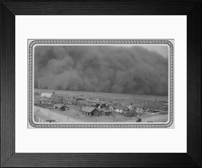 Framed Print : Dust Storm in Rolla, Kansas. May 6, 1935. The photo was sent to President Franklin Roosevelt this note, Dear Mr. Roosevelt, Darkness came when it hit us