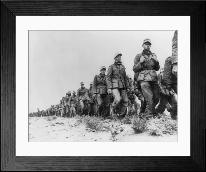 Framed Print : German Panzer prisoners captured during the Battle of Libya