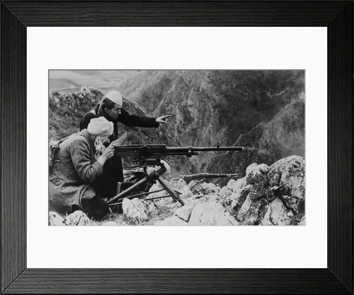 Framed Print : Croatian militia men and Muslims fighting, along with the Germans, against Tito's partisans