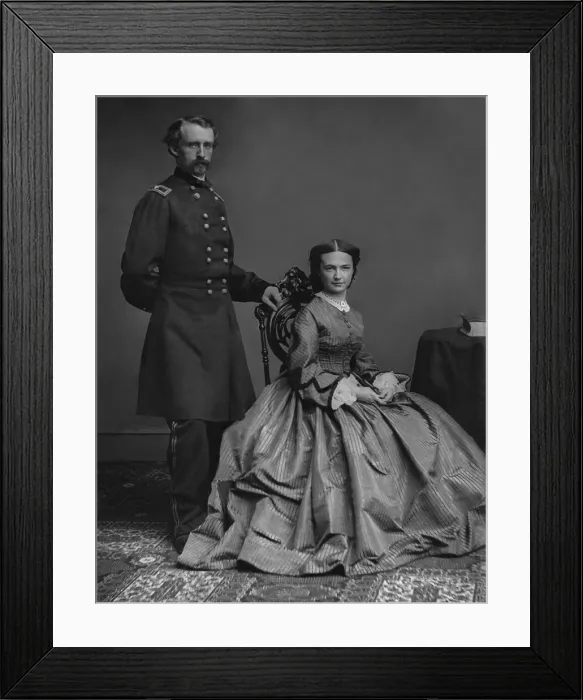 Framed Print : Brevet Brigadier General George Armstrong Custer and his wife, the beautiful and intelligent Elizabeth Clift Custer, ca. 1865 Framed Print : Brevet Brigadier General George Armstrong Custer and his wife, the beautiful and intelligent Elizabeth Clift Custer, ca. 1865