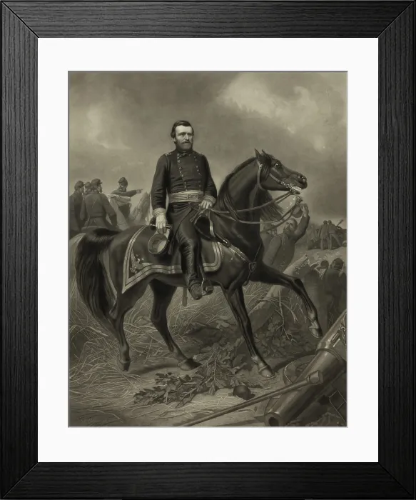 Framed Print : US Civil War. Major General Ulysses S. Grant. 1892 engraving with mezzotint by William Sartain, after an 1863 equestrian portrait by Christian Schussele. Ulysses S Framed Print : US Civil War. Major General Ulysses S. Grant. 1892 engraving with mezzotint by William Sartain, after an 1863 equestrian portrait by Christian Schussele. Ulysses S