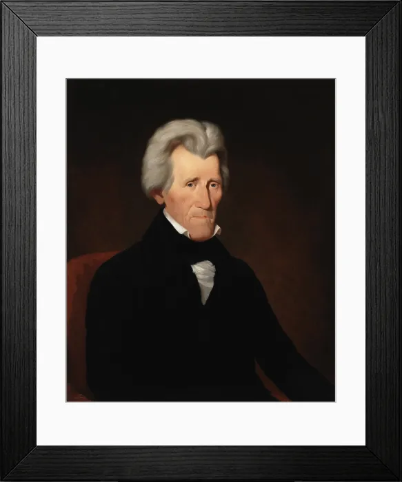 Framed Print : Andrew Jackson, 1840, by Miner Kilbourne Kellogg, American painting, oil on canvas Framed Print : Andrew Jackson, 1840, by Miner Kilbourne Kellogg, American painting, oil on canvas