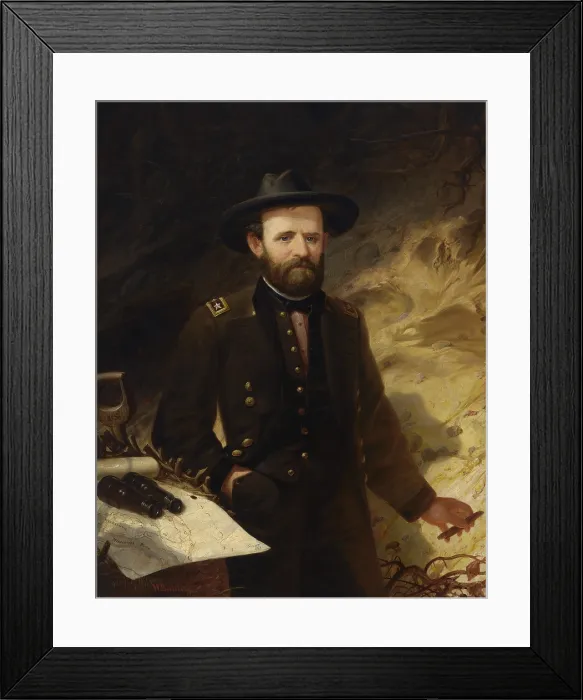 Framed Print : US Civil War. General Ulysses S. Grant portrait of 1865 by Norwegian painter, Ole Peter Hansen Balling