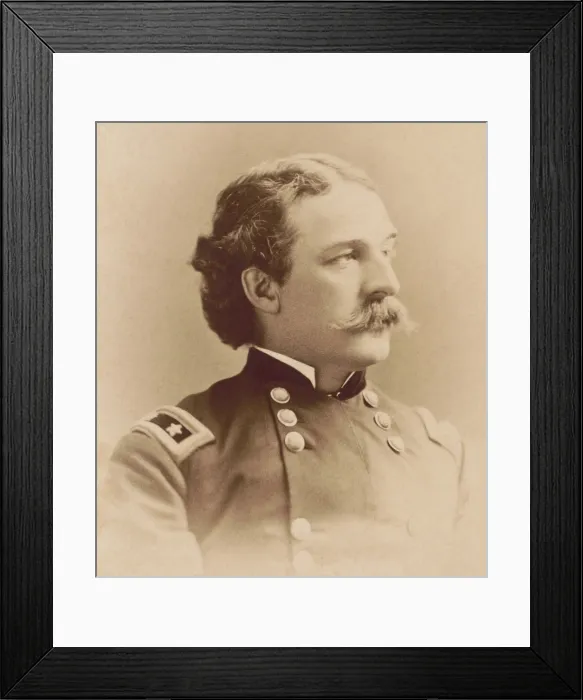 Framed Print : General Nelson A. Miles, 1874, facing right, wearing military uniform. Miles served in the US Civil War, the Indian Wars, and The Spanish American War