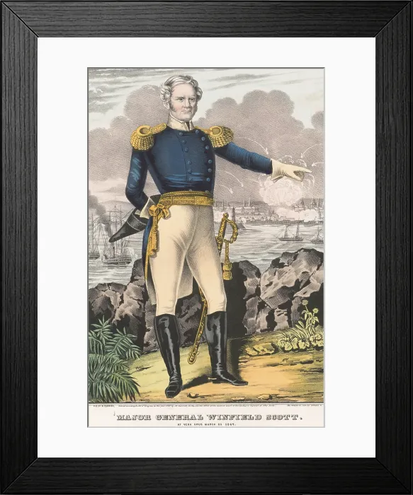 Framed Print : Mexican American War. General of the US Army, Winfield Scott at Vera Cruz, Mexico Framed Print : Mexican American War. General of the US Army, Winfield Scott at Vera Cruz, Mexico