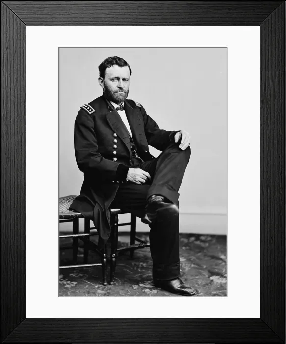Framed Print : Ulysses Grant, when he was the 6th Commanding General of the United States Army from March 9, 1864 to March 4, 1869
