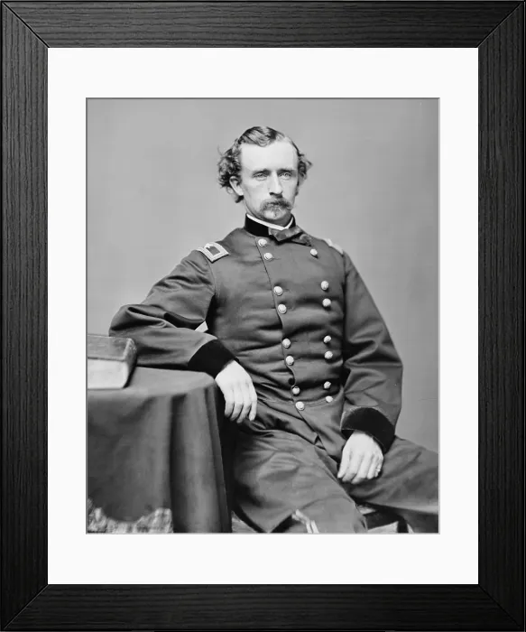 Framed Print : George Armstrong Custer, in a Brady Studio portrait, Oct. 23, 1864. Custer was promoted to Brevet Brigadier General Custer few days before the photo was taken (BSLOC_2019_9_110)