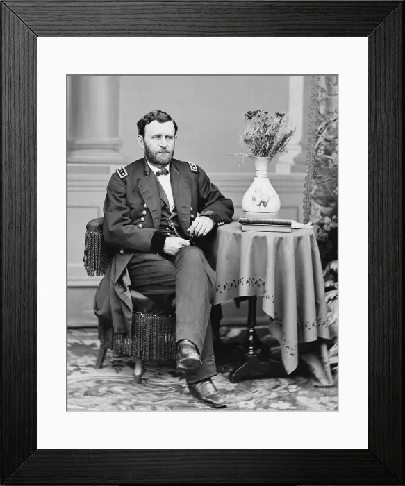 Framed Print : Ulysses Grant, sitting for a portrait in the Mathew Brady Studio, c. 1864-66 Framed Print : Ulysses Grant, sitting for a portrait in the Mathew Brady Studio, c. 1864-66