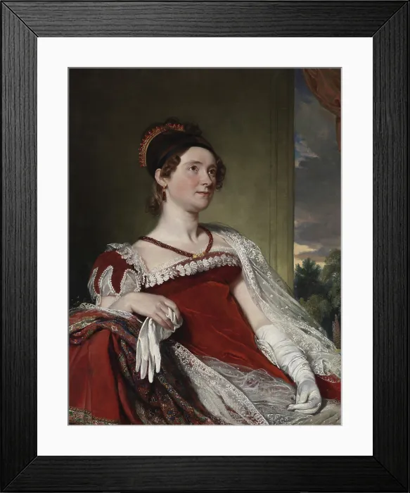 Framed Print : Louisa Catherine Johnson Adams, the British born wife of John Quincy Adams, in 1816 by Charles Robert Leslie