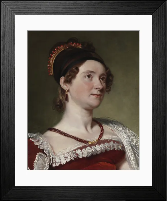 Framed Print : Louisa Catherine Johnson Adams, the British born wife of John Quincy Adams, in 1816 painting by Charles Robert Leslie Framed Print : Louisa Catherine Johnson Adams, the British born wife of John Quincy Adams, in 1816 painting by Charles Robert Leslie