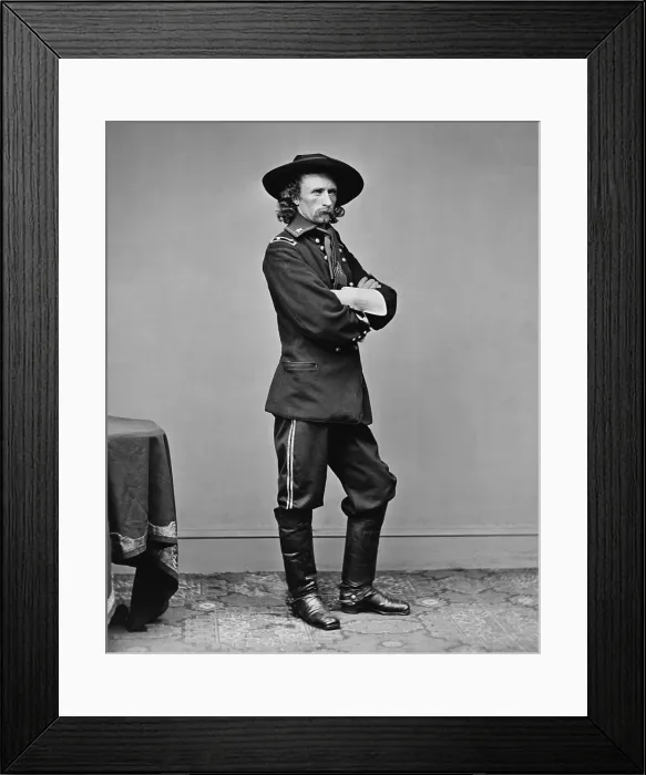 Framed Print : Full-length portrait of Brevet Major George Armstrong Custer, April 15, 1865. Photo by Mathew Brady Studio (BSLOC_2019_9_113) Framed Print : Full-length portrait of Brevet Major George Armstrong Custer, April 15, 1865. Photo by Mathew Brady Studio (BSLOC_2019_9_113)