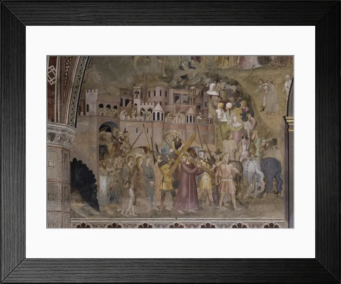 Framed Print : The Passion of Jesus (La passione di Ges), by Andrea di Bonaiuto, 1365-1368, 14th Century, fresco - Italy, Tuscany, Florence, Church of Santa Maria Novella, Spanish Chapel