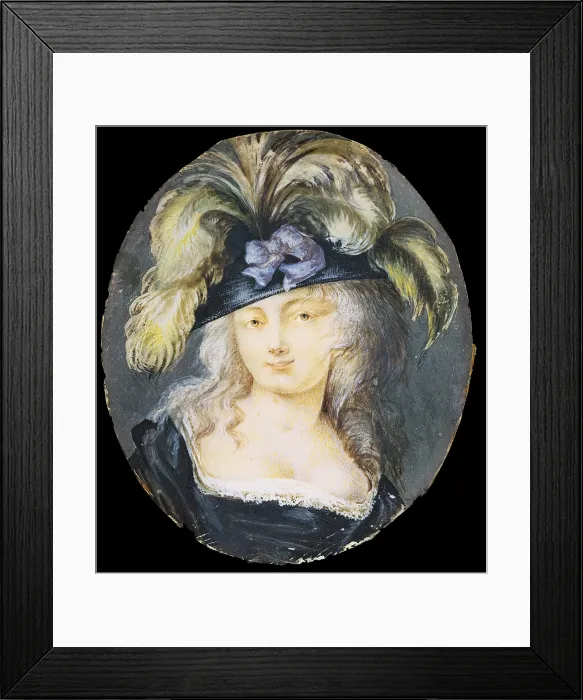 Framed Print : Female portrait, by Unknown French Artist, 19th Century, oil on horn, 8.5 x 7.5 cm - Italy, Lombardy, Milan, Castello Sforzesco, Civic Collections of Ancient Art Framed Print : Female portrait, by Unknown French Artist, 19th Century, oil on horn, 8.5 x 7.5 cm - Italy, Lombardy, Milan, Castello Sforzesco, Civic Collections of Ancient Art