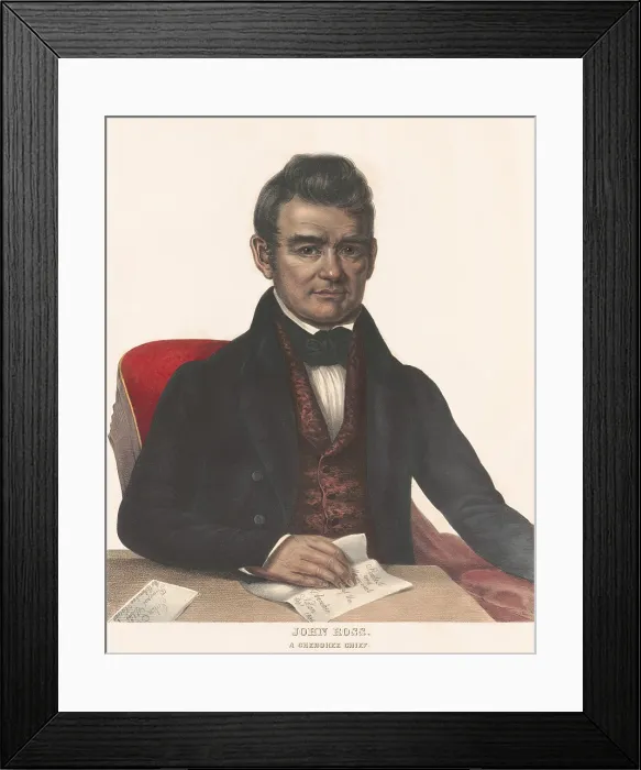 Framed Print : John Ross was Principal Chief of the Cherokee Nation from 1828-1866, legally opposed the forced removal of the Cherokees from the southeast to Indian Territory Framed Print : John Ross was Principal Chief of the Cherokee Nation from 1828-1866, legally opposed the forced removal of the Cherokees from the southeast to Indian Territory