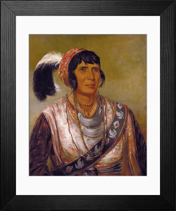 Framed Print : Seminole Chief Osceola, by George Catlin, painted in January 1838. Osceola was imprisoned by the US Army and suffered from malaria when he posed for Catlin