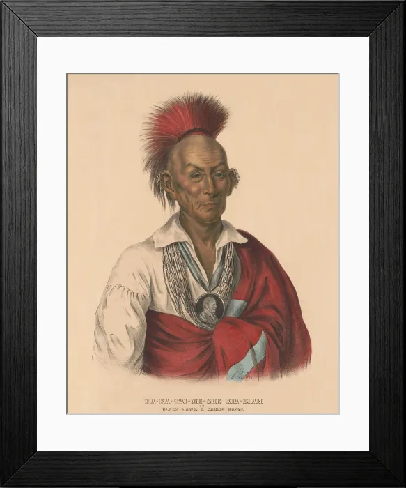 Framed Print : Black Hawk, Sauk Chief, c. 1838, after the Black Hawk War of 1832 Framed Print : Black Hawk, Sauk Chief, c. 1838, after the Black Hawk War of 1832
